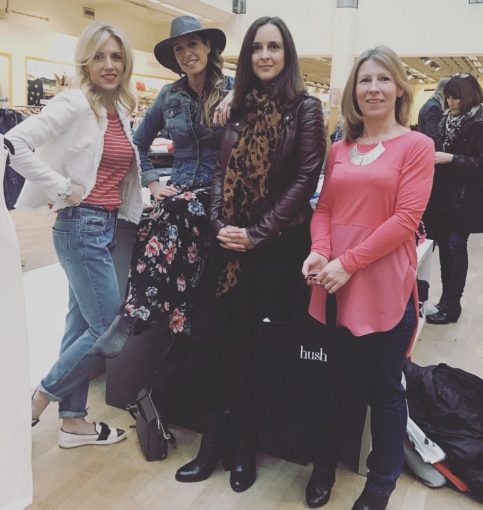 Left to right: Charlotte Broadbent (Wearing Striped Red Boat Neck Jumper, £65) Lady Wimbledon, Lamees Nuseibeh and 
