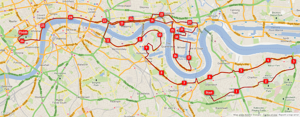 London Marathon Route