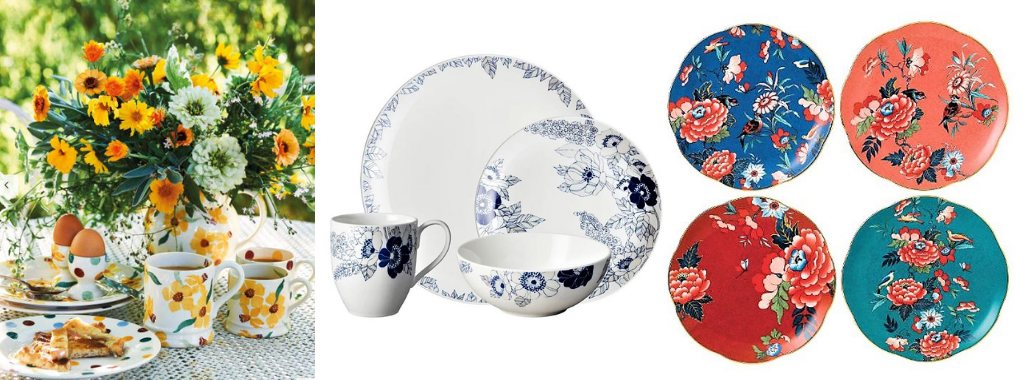 Spring floral crockery for parties